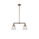 Franklin Restoration Small Cone LED 21 inch Antique Copper Chandelier Ceiling Light in Clear Glass, Franklin Restoration