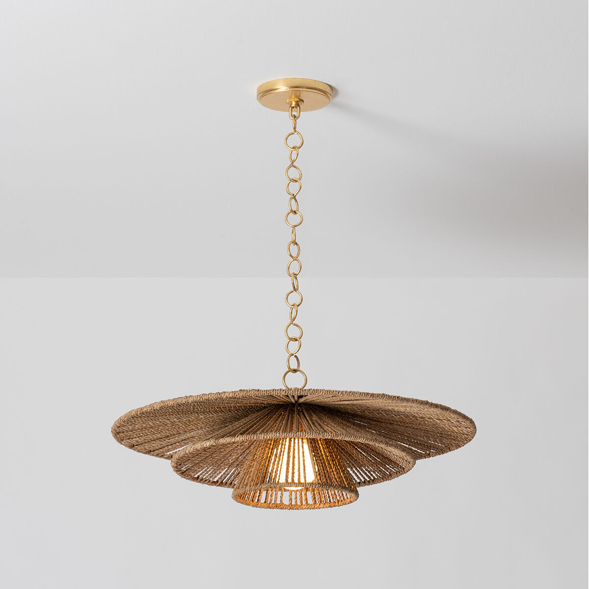 Levan 1 Light 24 inch Vintage Gold Leaf Pendant Ceiling Light