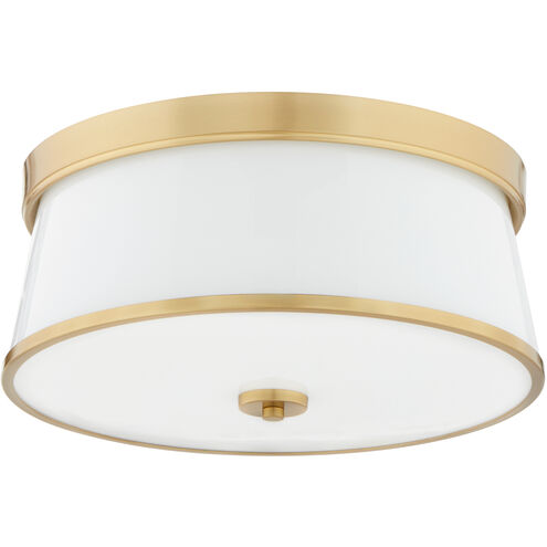 Weir 3 Light 16 inch Aged Brass Flush Mount Ceiling Light