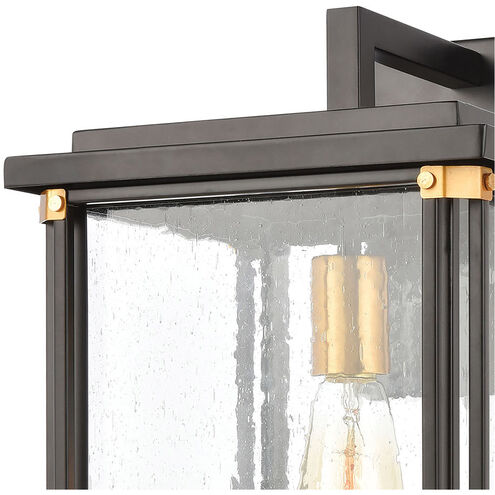 Gettysburg 1 Light 18 inch Matte Black with Brushed Brass Outdoor Sconce
