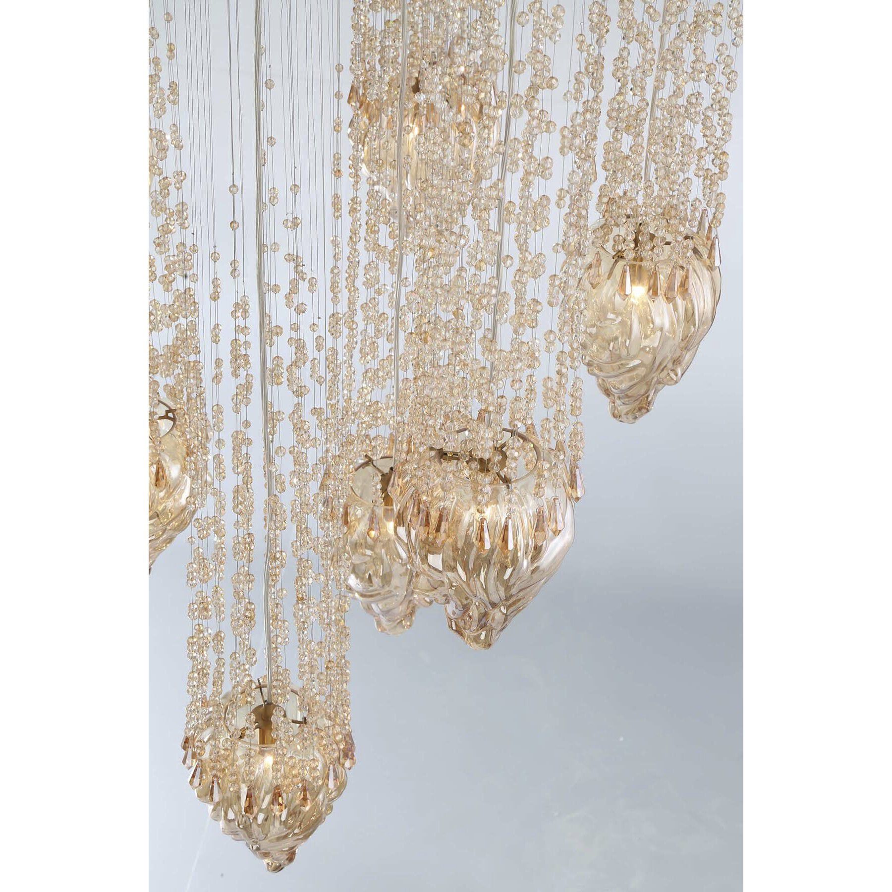 Cascata 7 Light 6 inch Polished Gold Chandelier Ceiling Light