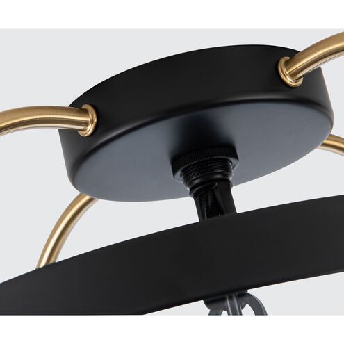 Bonita LED 13 inch Black and Brushed Brass Cage Flush Mount Ceiling Light