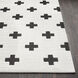 Moroccan Shag 114.17 X 78.74 inch Black/Off-White/Charcoal/White Machine Woven Rug in 7 x 9, Rectangle