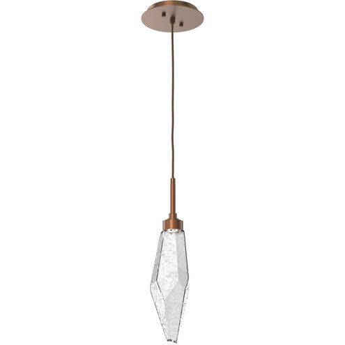 Rock Crystal LED 3.9 inch Burnished Bronze Pendant Ceiling Light in 3000K LED, Chilled Clear