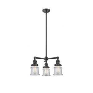Franklin Restoration Small Canton 3 Light 18 inch Oil Rubbed Bronze Chandelier Ceiling Light in Clear Glass, Franklin Restoration