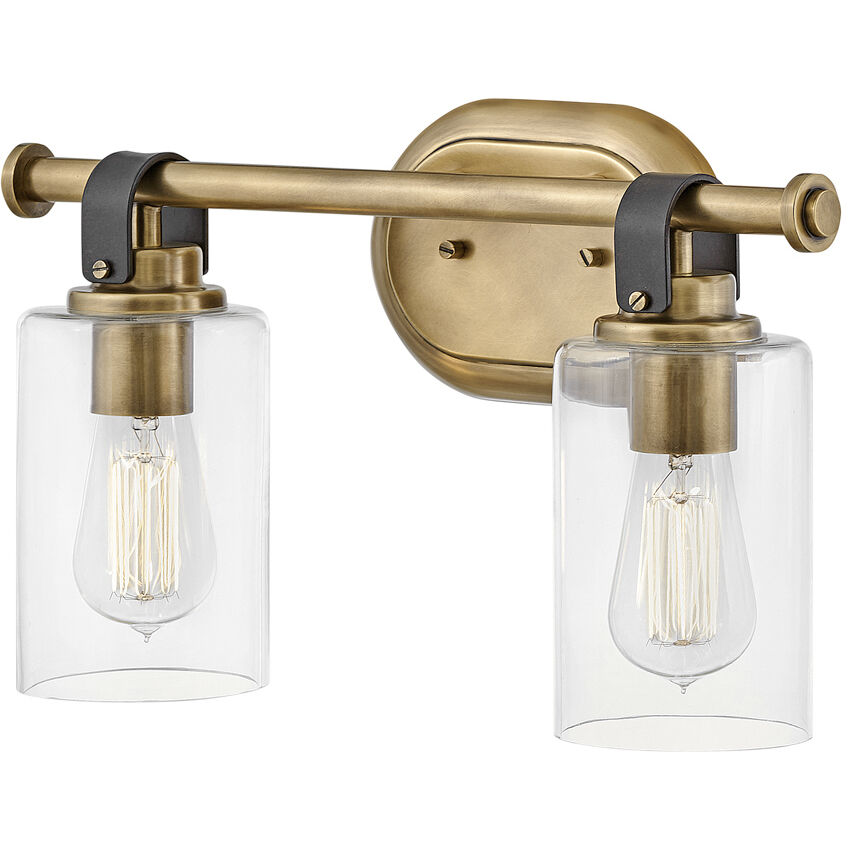Halstead 2 Light 16 inch Heritage Brass Vanity Light Wall Light