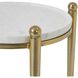 Nahunta 22 X 18 inch Antique Brass and White Marble Accent Table