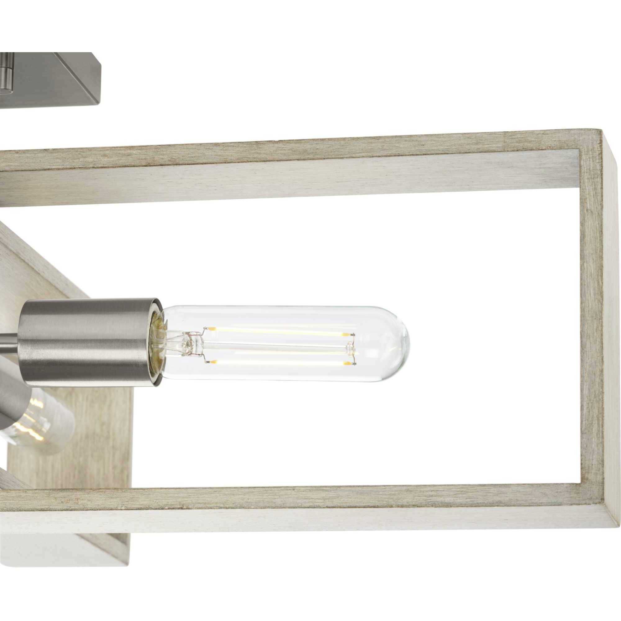 Boundary 4 Light 24 inch Brushed Nickel Semi-Flush Mount Ceiling Light, Design Series