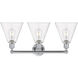 Berkshire 3 Light 26 inch Polished Chrome Bath Vanity Light Wall Light in Clear