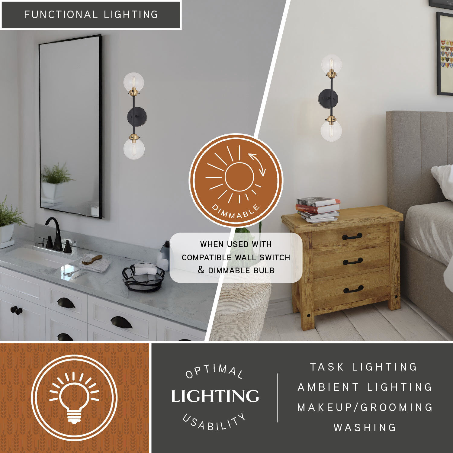 Orbit LED 5 inch Muted Brass and Oil Rubbed Bronze Wall Light in 2