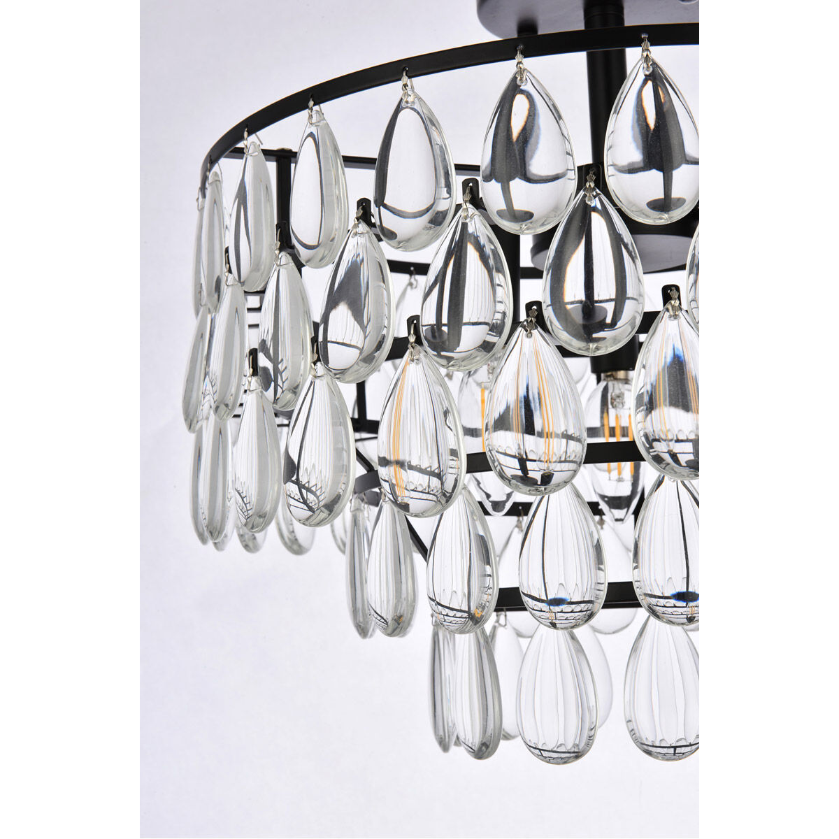 Mila 3 Light 16 inch Black Flush Mount Ceiling Light