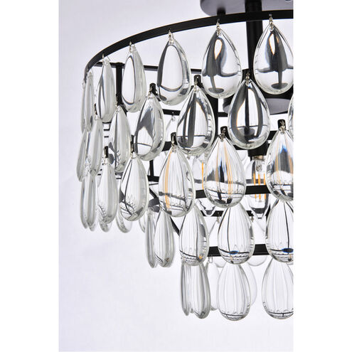 Mila 3 Light 16 inch Black Flush Mount Ceiling Light