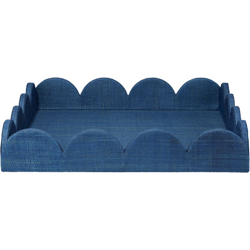 Wonderland Indigo Raffia Tray in Large