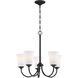 Neighborhood Gwyneth 5 Light 23 inch Flat Black Chandelier Ceiling Light in White Frost Glass, Neighborhood Collection