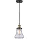 Franklin Restoration Bellmont 1 Light 6 inch Black Antique Brass Mini Pendant Ceiling Light in Seedy Glass, Franklin Restoration
