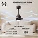 Atlas Alessandra-LK 56 inch Textured Bronze with Matte White Blades Indoor/Outdoor Ceiling Fan