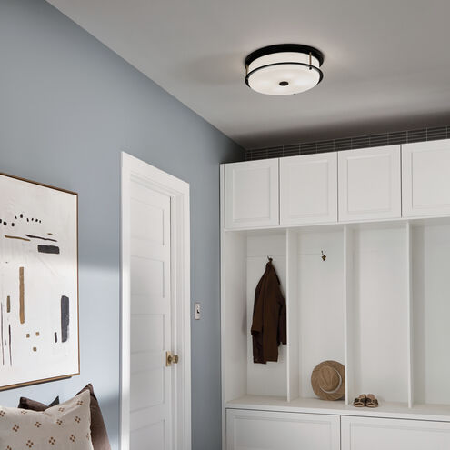 Brit LED 18 inch Black and Champagne Bronze Flush Mount Ceiling Light