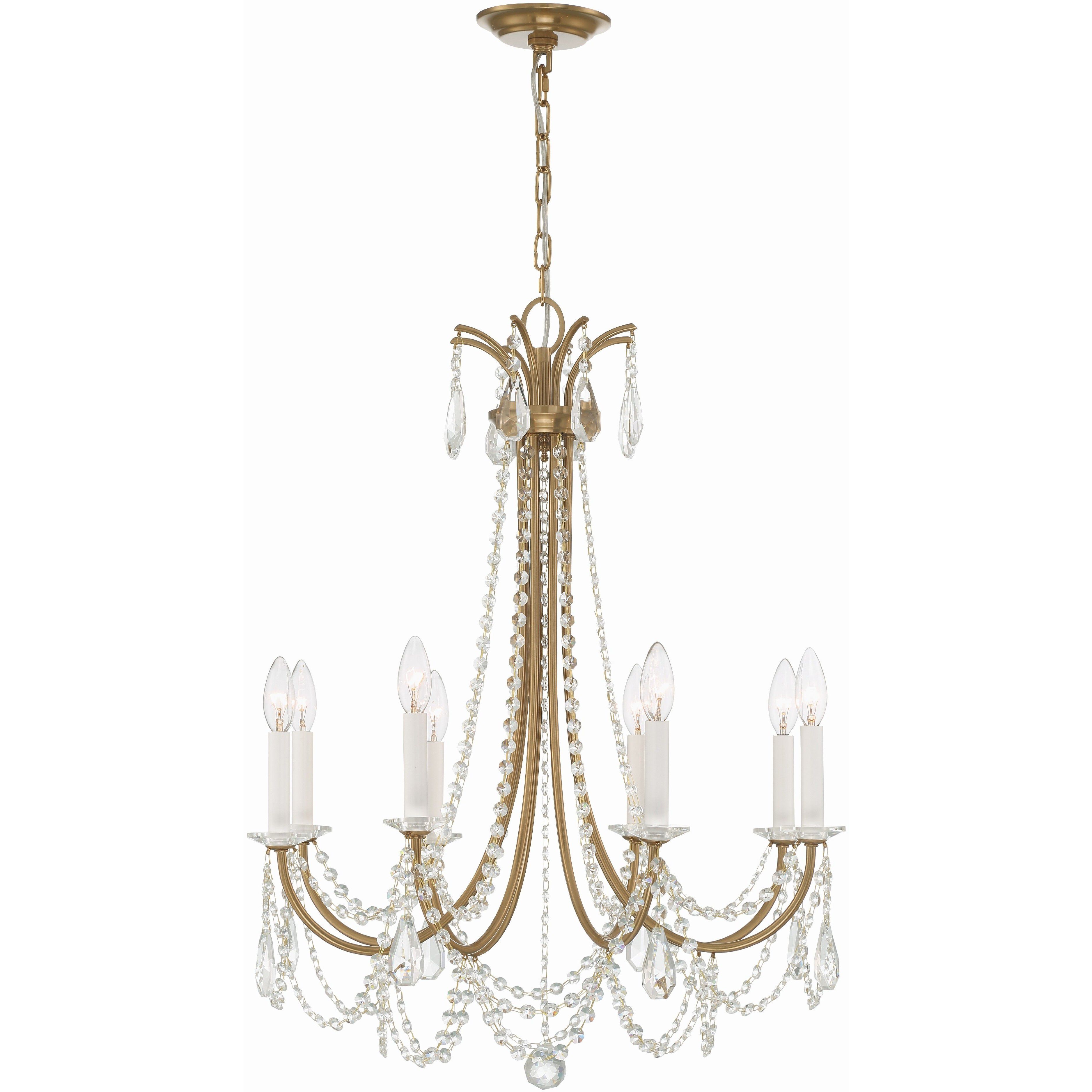 Karrington 8 Light 26 inch Aged Brass Chandelier Ceiling Light