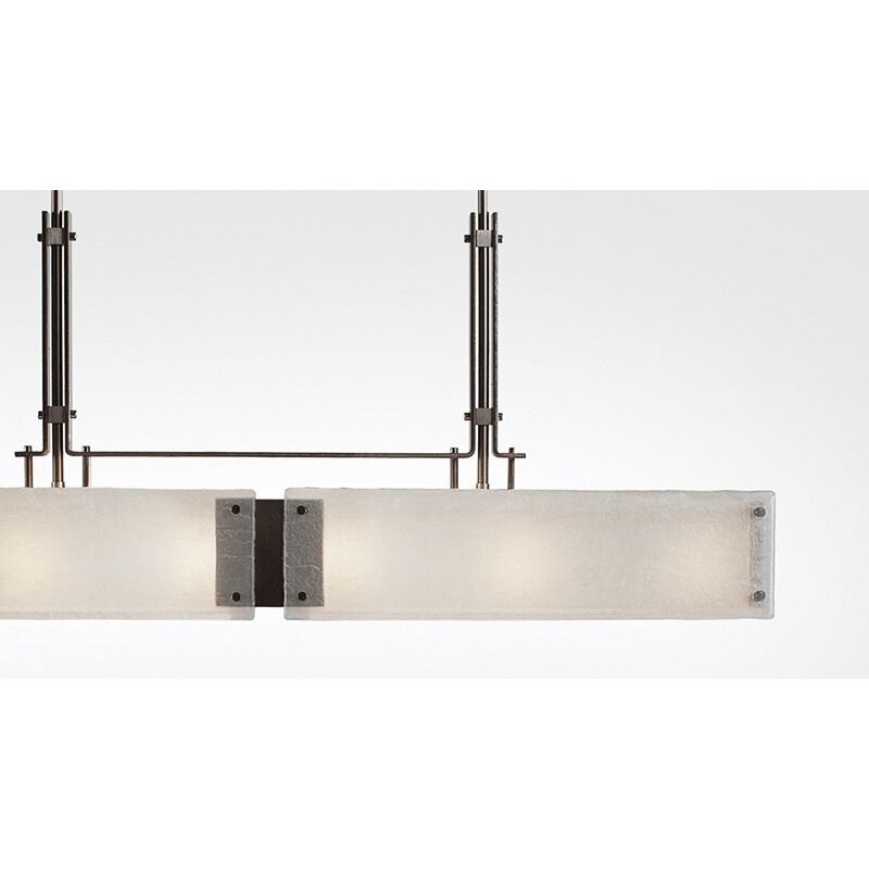 Urban Loft LED Graphite Linear Pendant Ceiling Light in 3000K LED, Ivory Wisp, Trestle