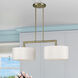 Meridian 2 Light 35 inch Antique Brass Linear Chandelier Ceiling Light, Large