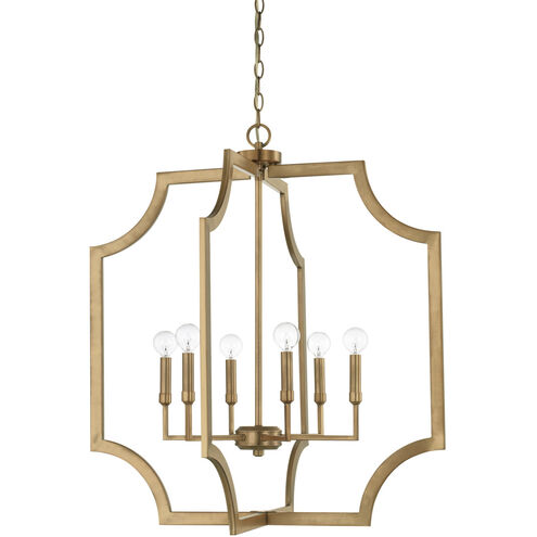 Lesley 6 Light 27.75 inch Aged Brass Foyer Ceiling Light