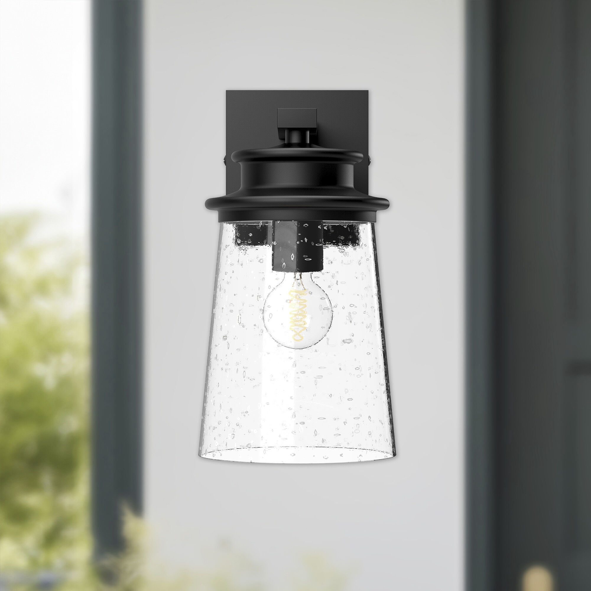 Alora Mood Quincy 1 Light 11.25 inch Textured Black Exterior Wall Sconce