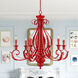Valencia 6 Light 35 inch Shiny Red Large Chandelier Ceiling Light