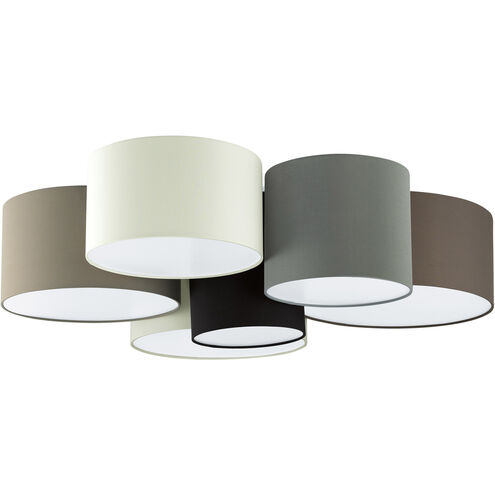 Pastore 6 Light 33 inch White and Black and Taupe and Grey and Cappuccino Flush Mount Ceiling Light 