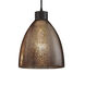 Fusion Dark Bronze Pendant Ceiling Light in Black Cord, Mercury Glass, Incandescent
