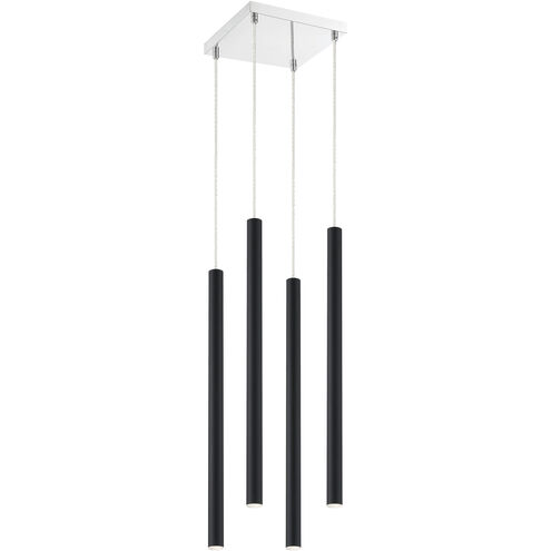 Forest LED 9.5 inch Chrome Chandelier Ceiling Light in 4, 15, Matte Black Steel