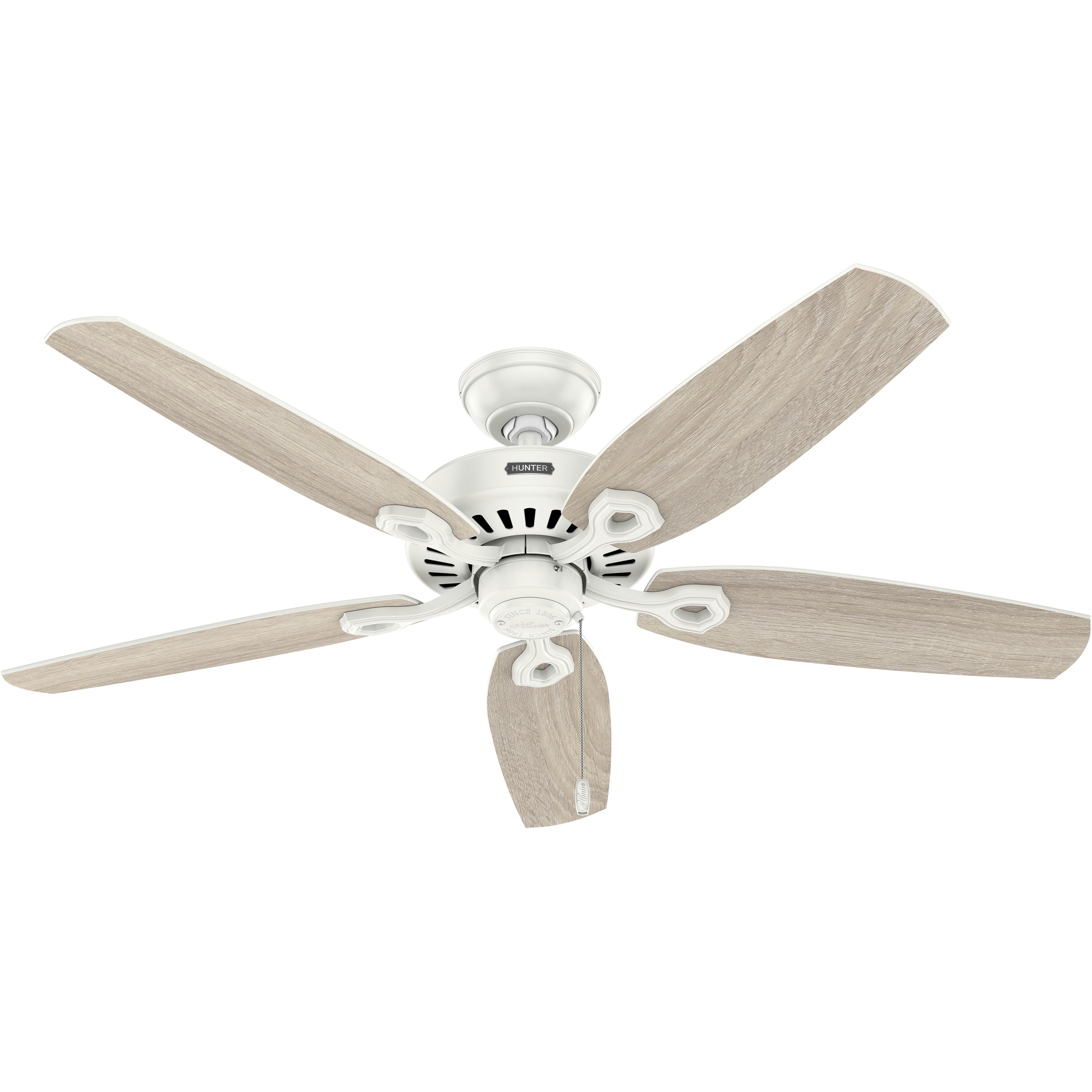 Builder 52 inch Fresh White with Fresh White/Light Oak Blades Ceiling Fan