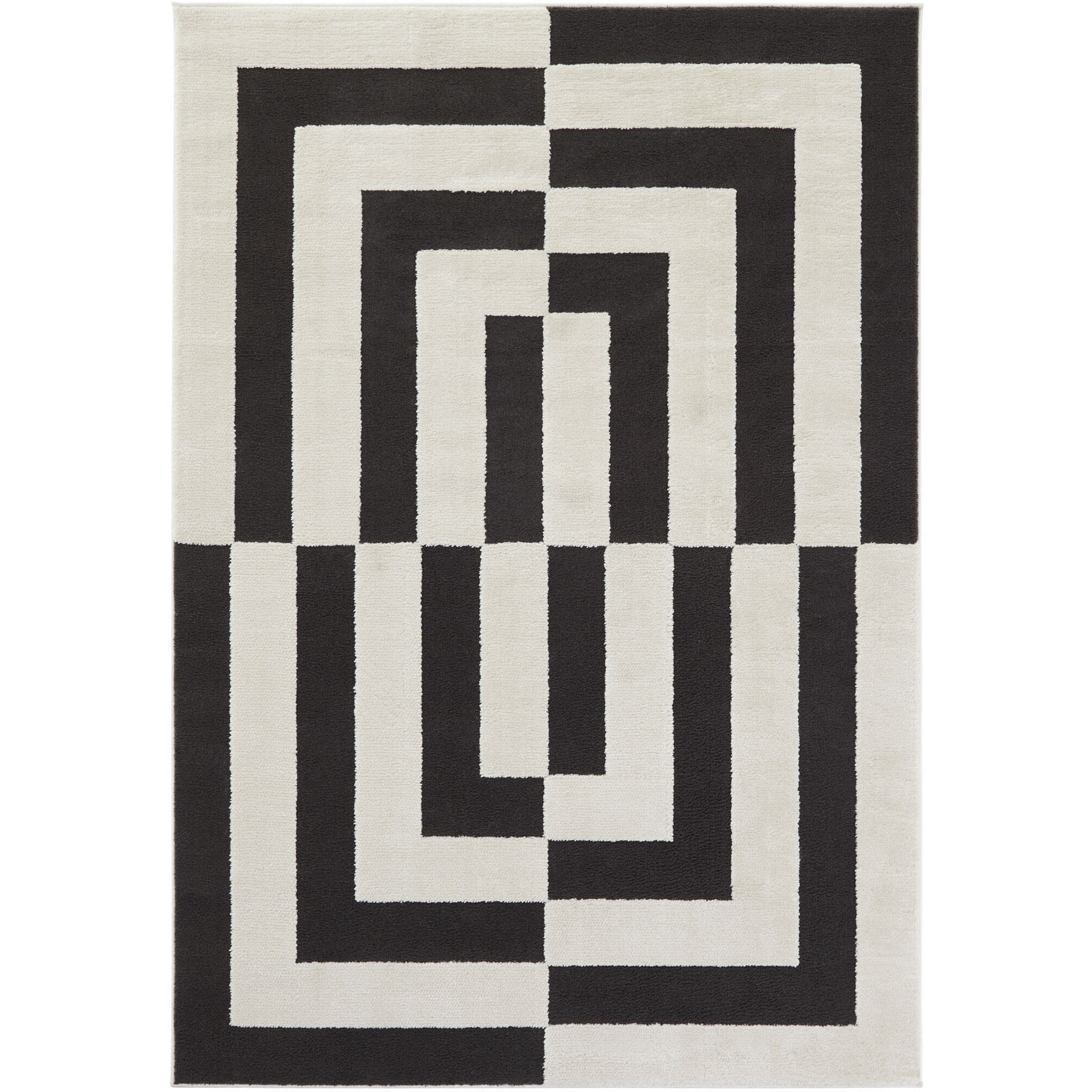 Optika 130 X 94 inch Black/White Rug in 8 x 11