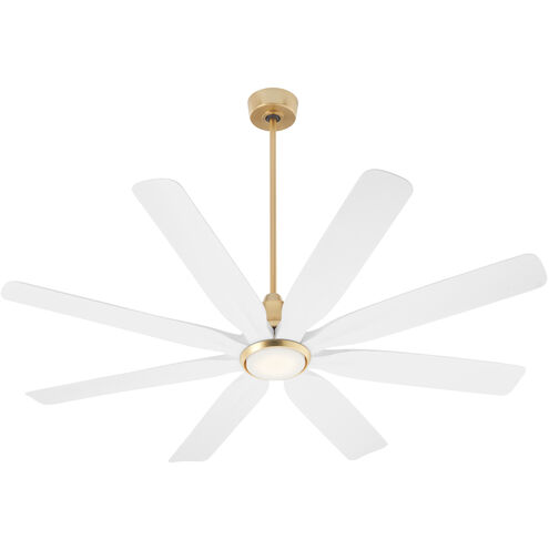 Rosales 60 inch Aged Brass with Studio White Blades Patio Fan