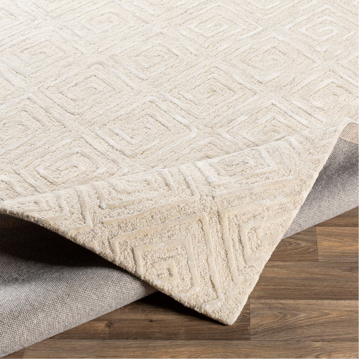 Opus 120 X 96 inch Ivory/Light Gray/Taupe/White Rugs, Rectangle