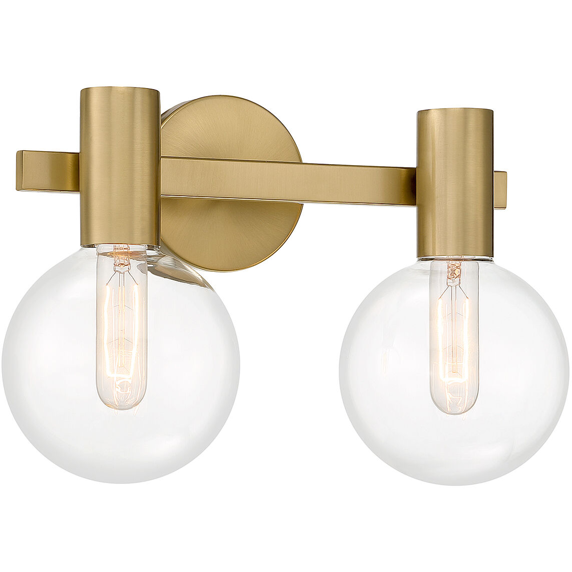 Wright 2 Light 15.5 inch Warm Brass Bathroom Vanity Light Wall Light