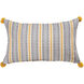 Marley 20 X 5.5 inch Mustard/Blue Pillow