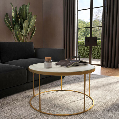 Butler Loft Triton White Marble 34 X 34 inch Marble & Metal Cocktail Table