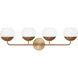 Alvin 4 Light 33.38 inch Satin Brass Bath Vanity Wall Light