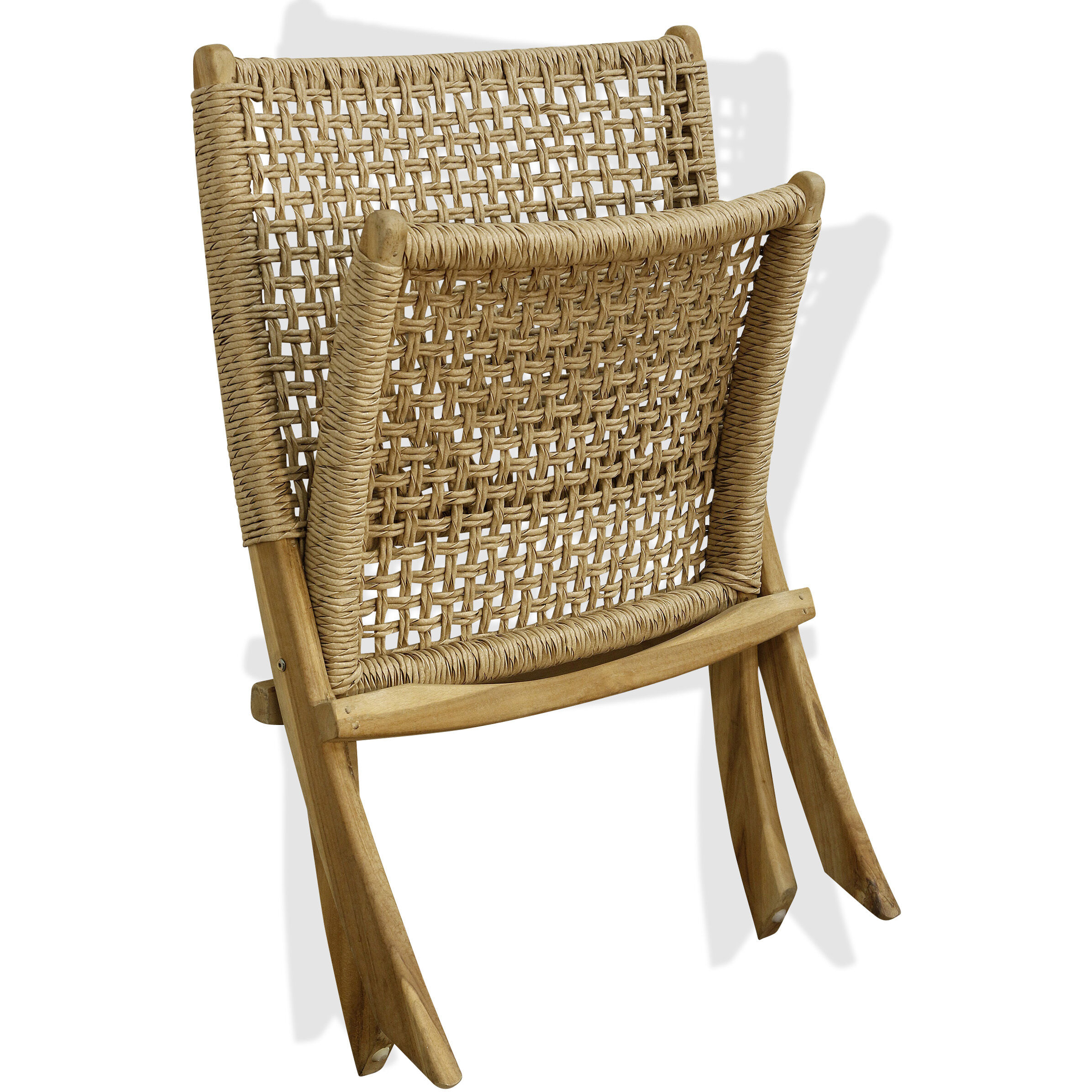 StyleCraft Home Collection IAF22706DS Asha Natural Teak Wood Lounge Chair