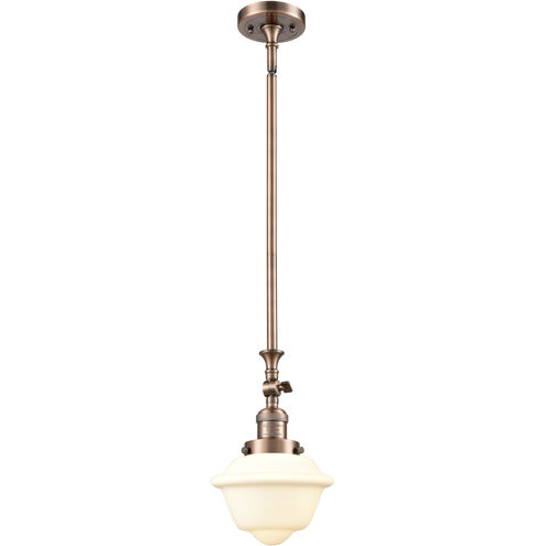 Franklin Restoration Oxford LED 7.5 inch Antique Copper Mini Pendant Ceiling Light in Matte White, Franklin Restoration