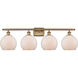 Ballston Farmhouse Chicken Wire 4 Light 36 inch Brushed Brass Bath Vanity Light Wall Light, Ballston