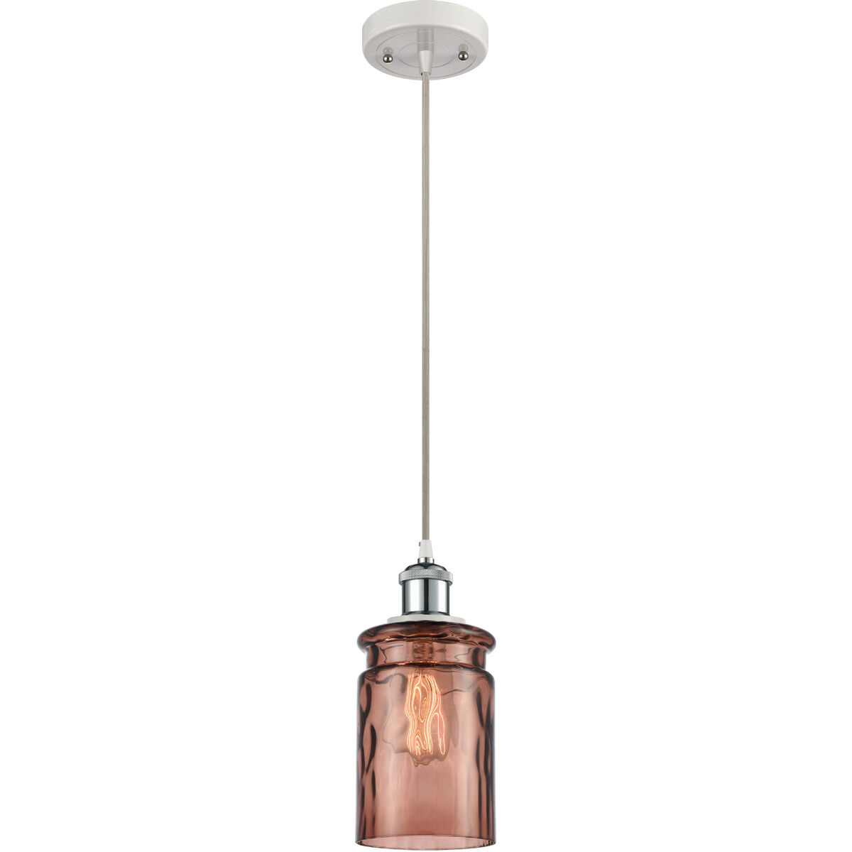 Ballston Candor LED 4.75 inch White and Polished Chrome Mini Pendant Ceiling Light, Ballston