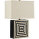 Taurus 21.25 inch 150 watt Black and Natural with Antique Brass Table Lamp Portable Light