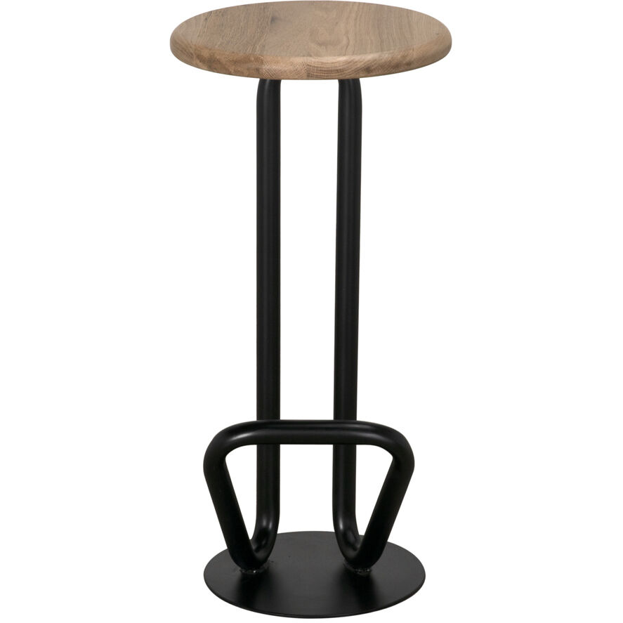 Hook 30 inch Matte Black Bar Stool, Left