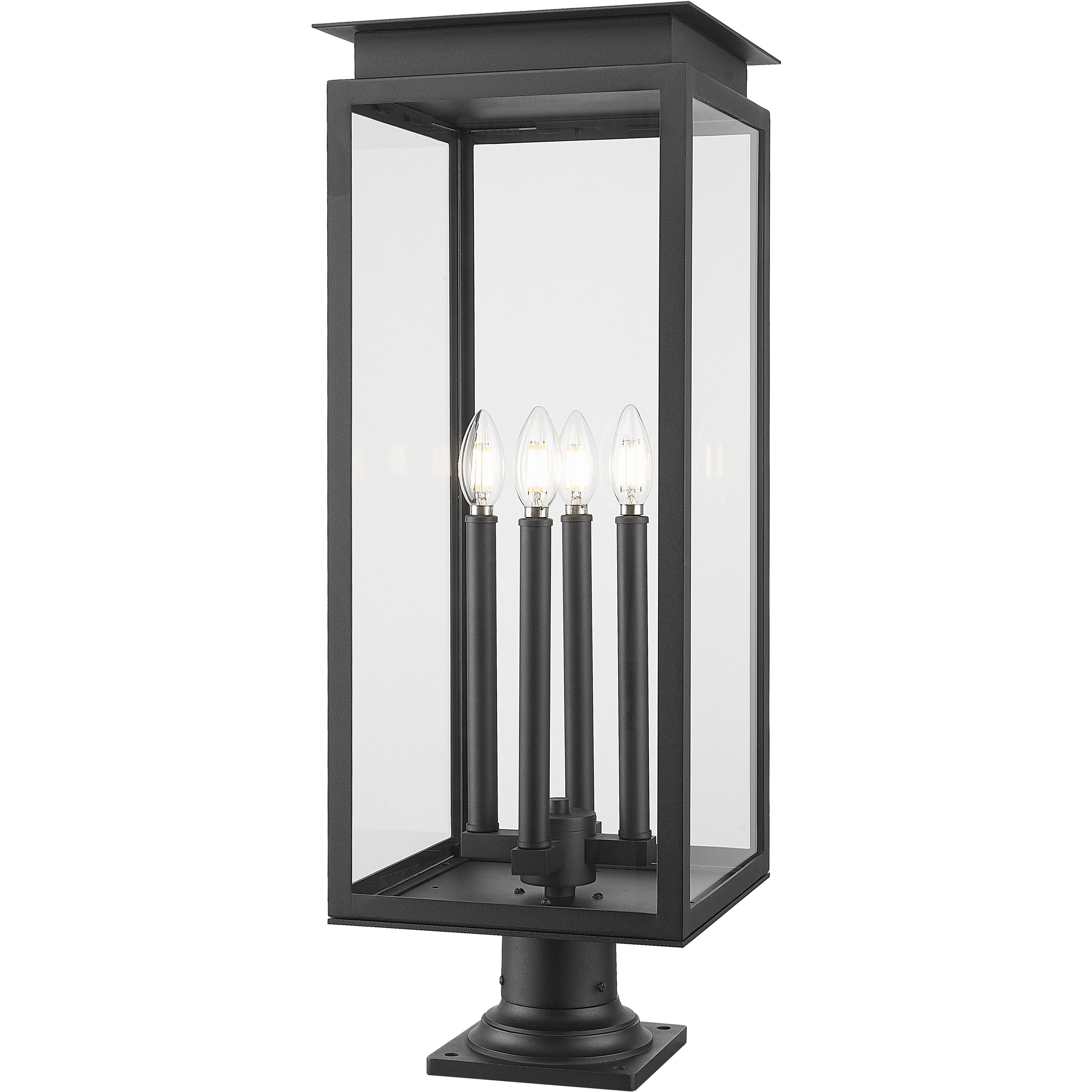 Nova 4 Light 29.5 inch Black Outdoor Pier Mounted Fixture