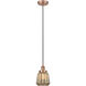 Edison Chatham 1 Light 7 inch Antique Copper Mini Pendant Ceiling Light