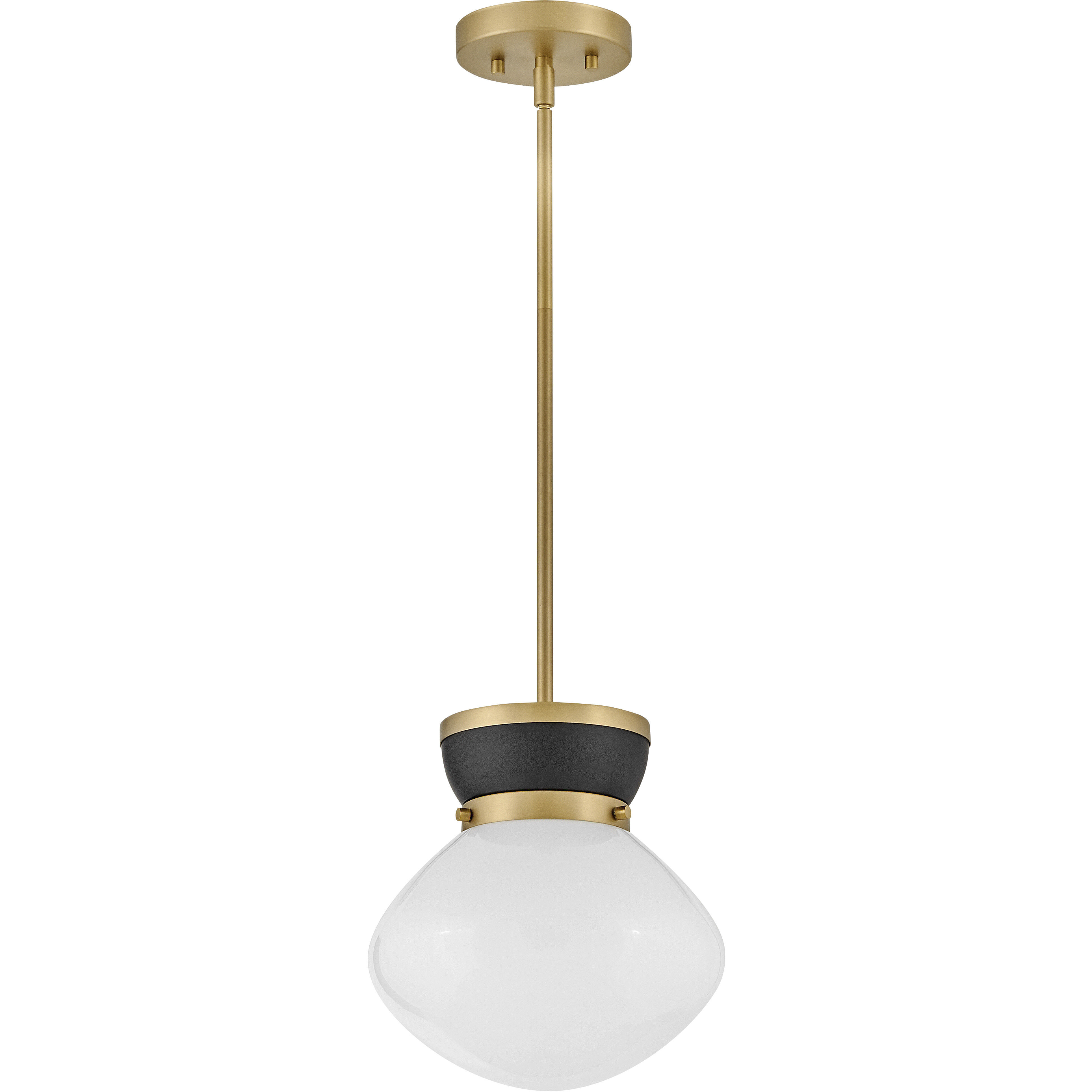 Lucy 1 Light 10 inch Black with Lacquered Brass Pendant Ceiling Light