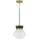 Lucy 1 Light 10 inch Black with Lacquered Brass Pendant Ceiling Light