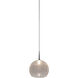 Bobo LED 6 inch Chrome Pendant Ceiling Light in Clear Glass