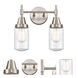 Caden 2 Light 14 inch Satin Nickel Bath Vanity Light Wall Light in Seedy Glass